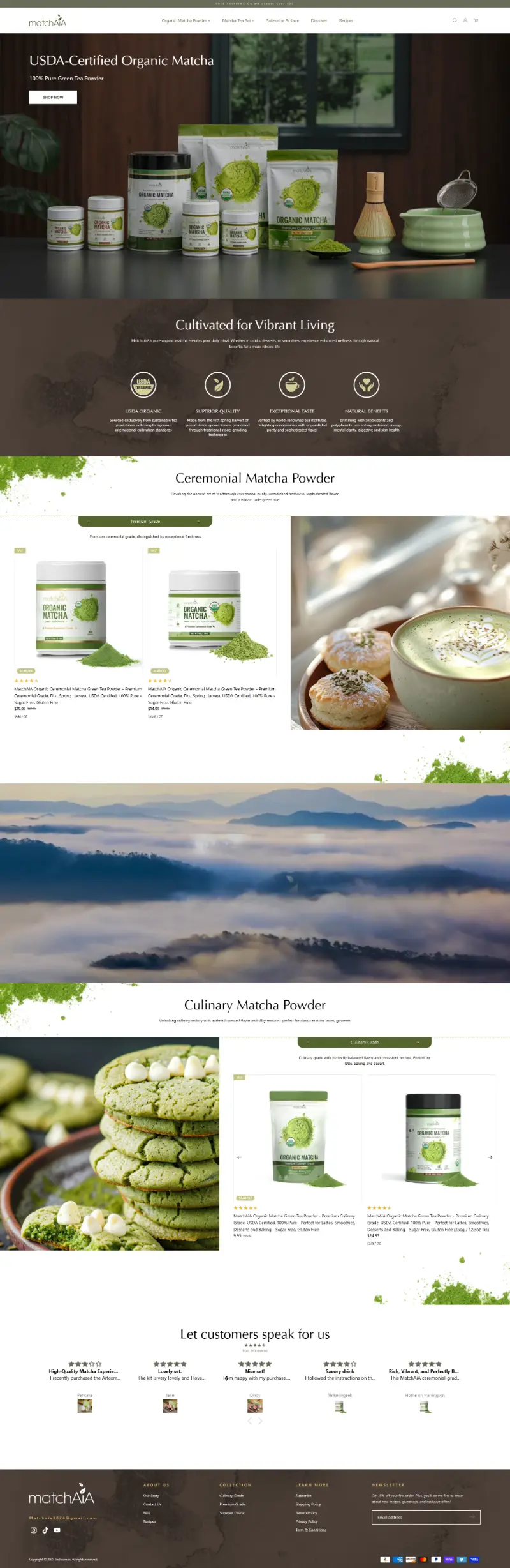 Matchaia Shopify store built by Activebiz